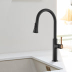 black and rose gold kitchen tap