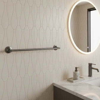 Black single towel bar holder wall mounted Main image