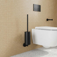 Black toilet brush holder wall mounted