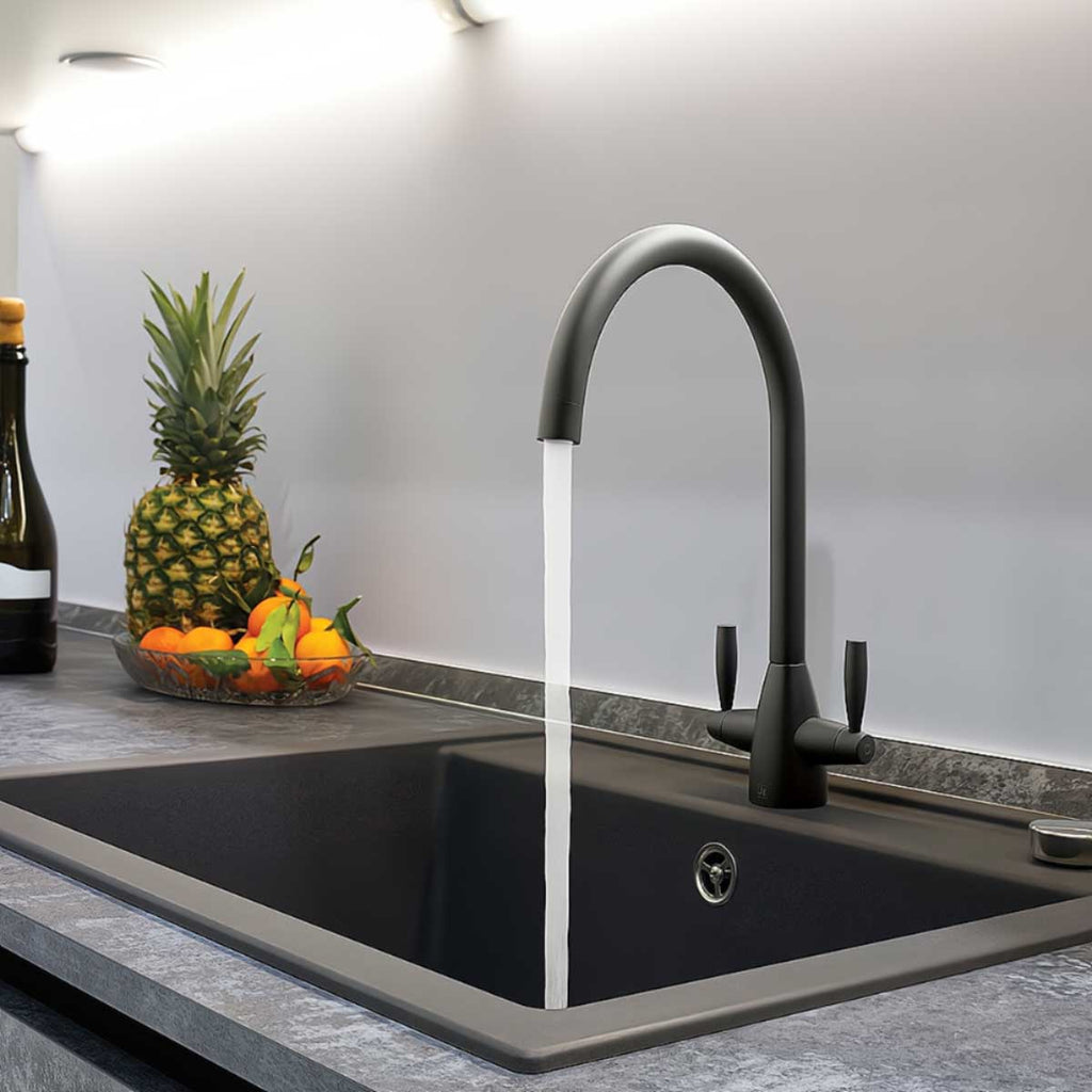 black kitchen tap