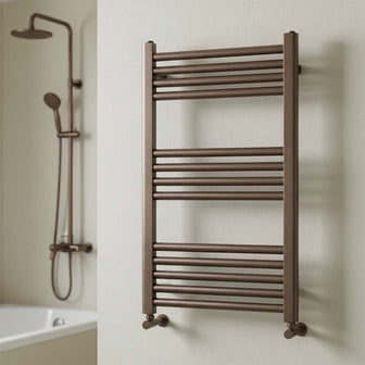 Brushed Bronze Towel Radiator 800mm x 500mm Dual Fuel Main image