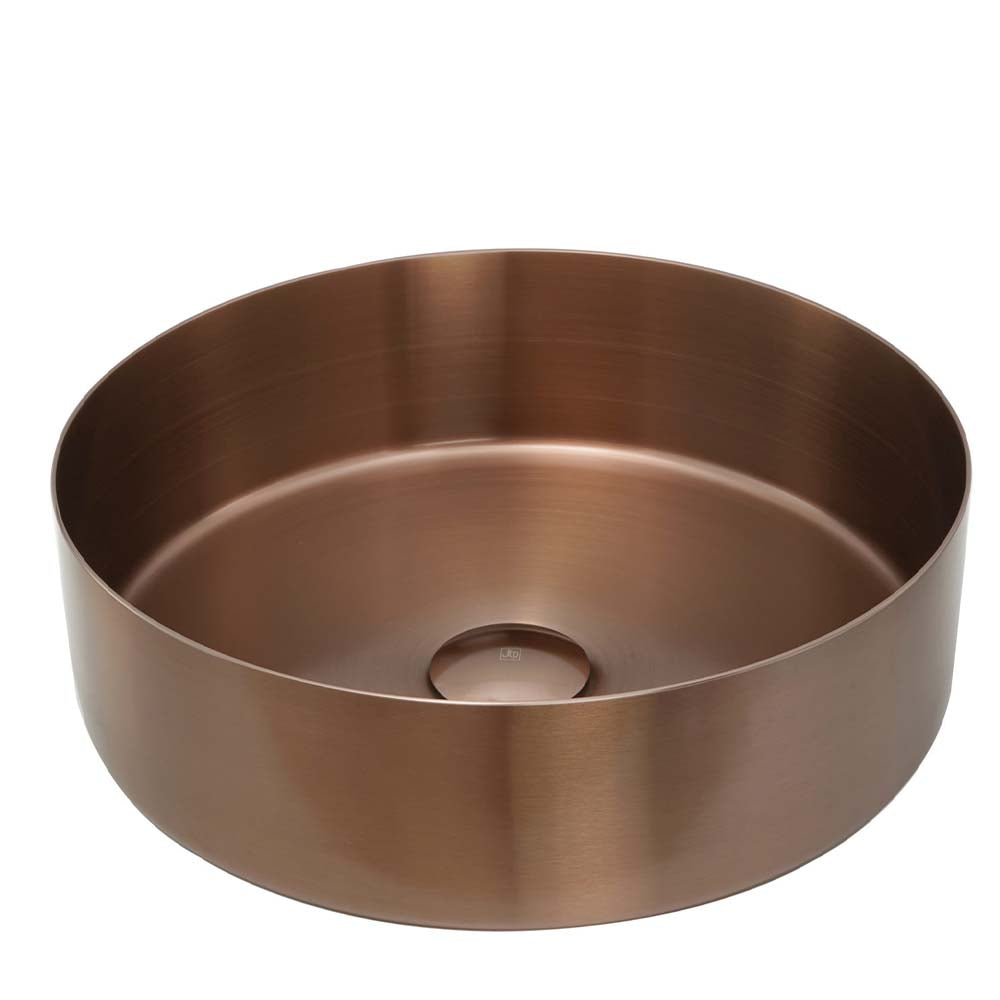 Brushed Bronze Round Bathroom Countertop Basin Secondary image