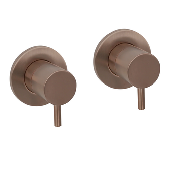 On/Off Bathroom Stop Valves Wall Mounted - Brushed Bronze Secondary image