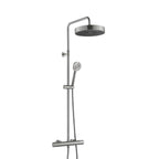 Brushed Black Exposed Thermostatic Shower Column with Kit and Round Shower Head