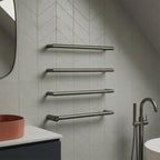Brushed Black Round Bar Heated Dry Electric Towel Rail