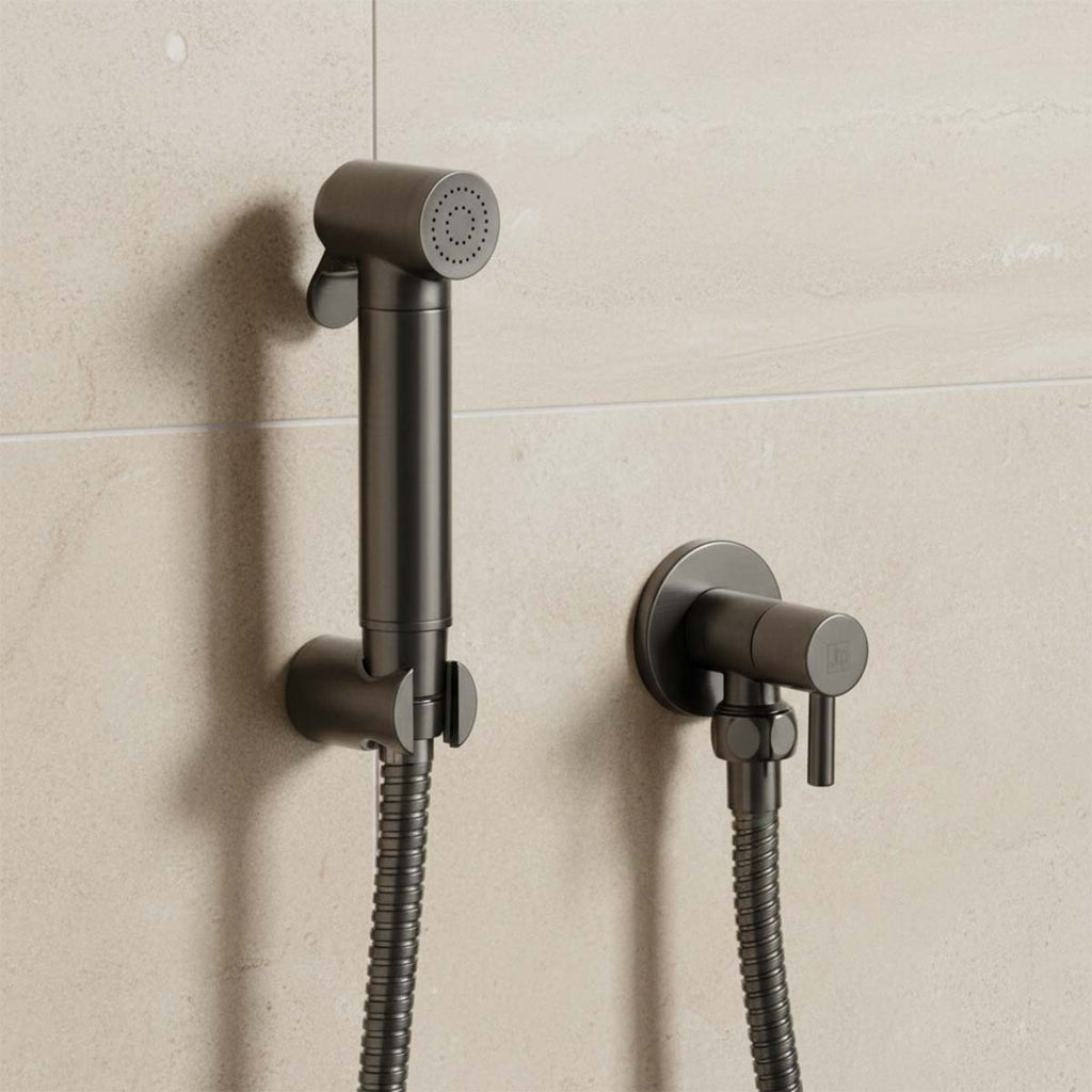 Round Douche Shower Spray Kit  - Brushed Black