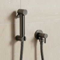 Round Douche Shower Spray Kit  - Brushed Black