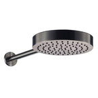 Brushed Black Round Wall Mounted Shower Head with Arm