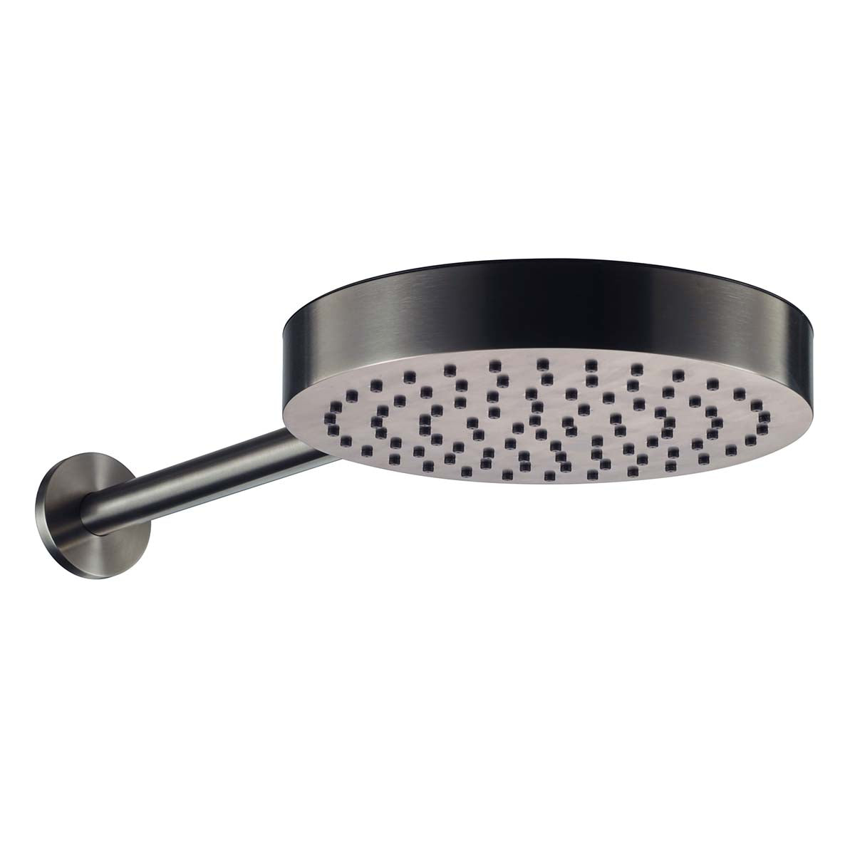 Brushed Black Round Wall Mounted Shower Head with Arm