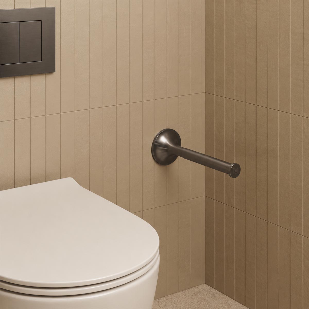 Brushed Black Spare Toilet Roll Holder