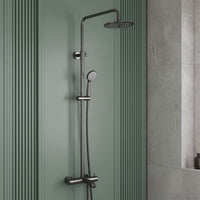 Exposed Thermostatic Bar Valve Multifunction Shower Kit- Brushed Black
