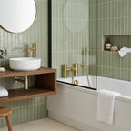 Brushed Brass Bath & Basin Set: Mixer Tap, Basin Bottle Trap, Unslotted Basin Waste and Click Clack Bath Waste