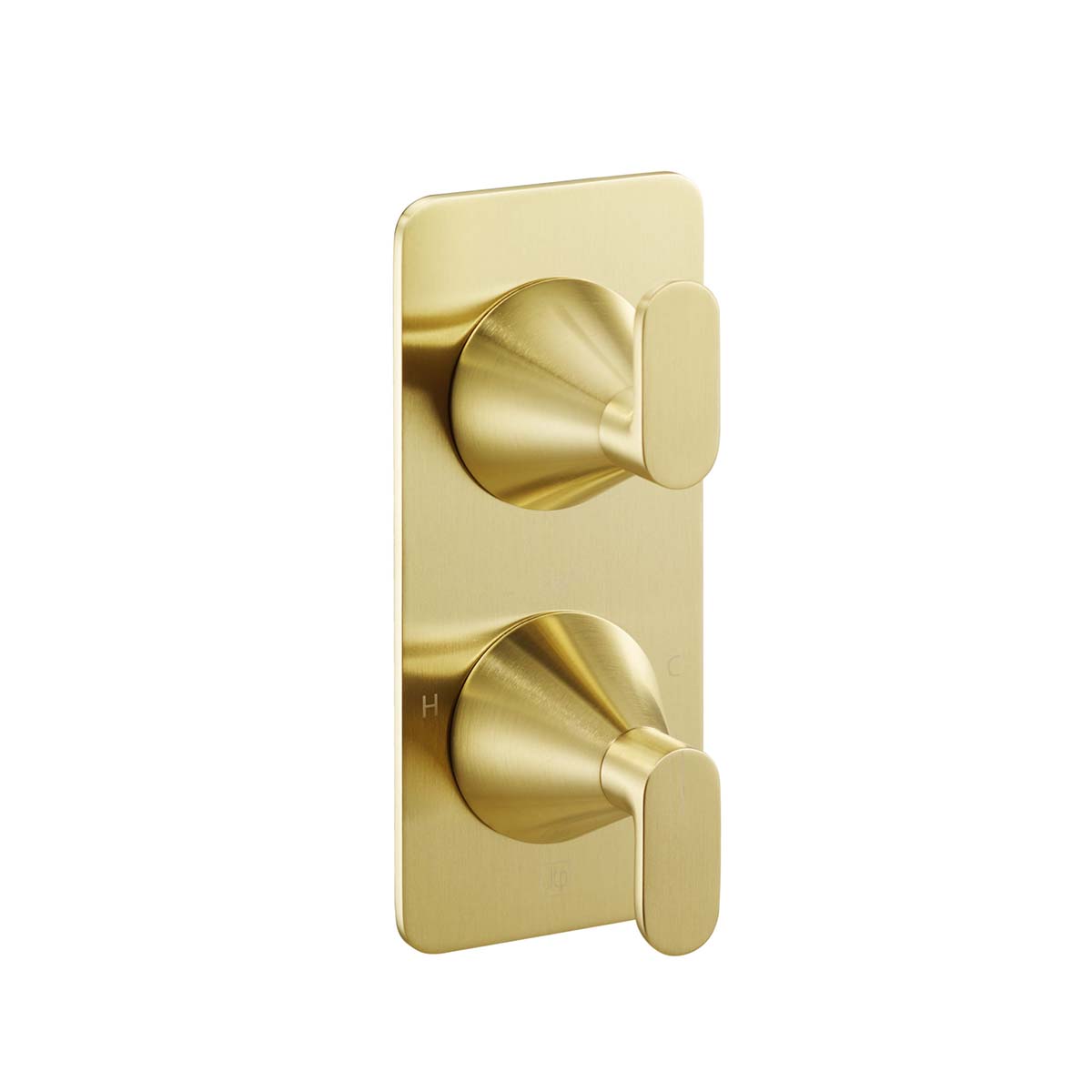 Brushed Brass Concealed Thermostatic 2 Outlet Shower Valve