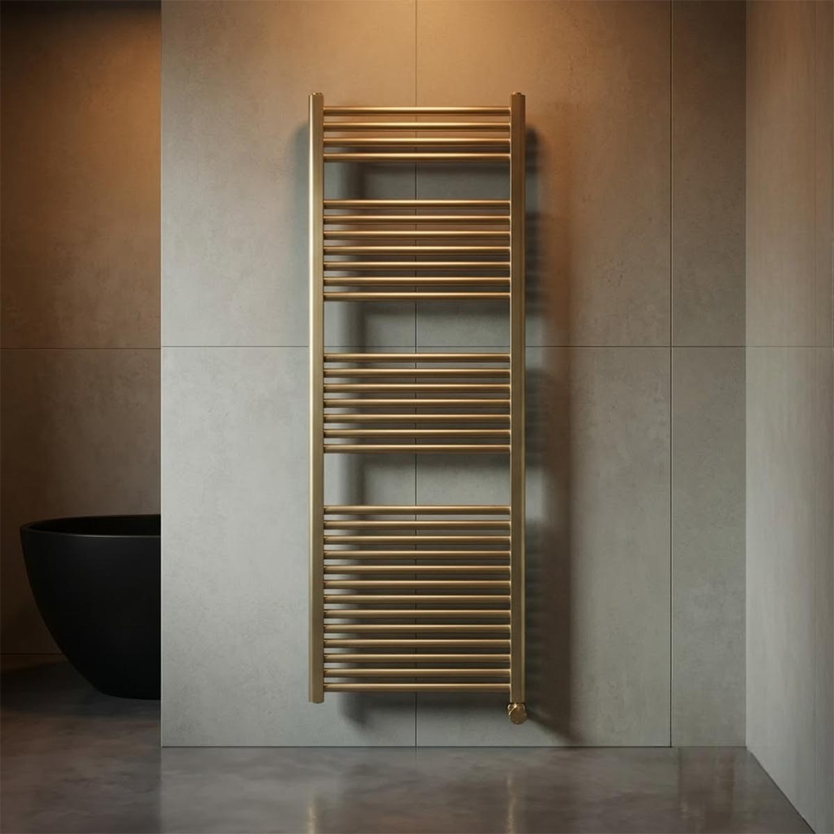 Brushed Brass Electric Heated Towel Warmer - 1600mm x 500mm