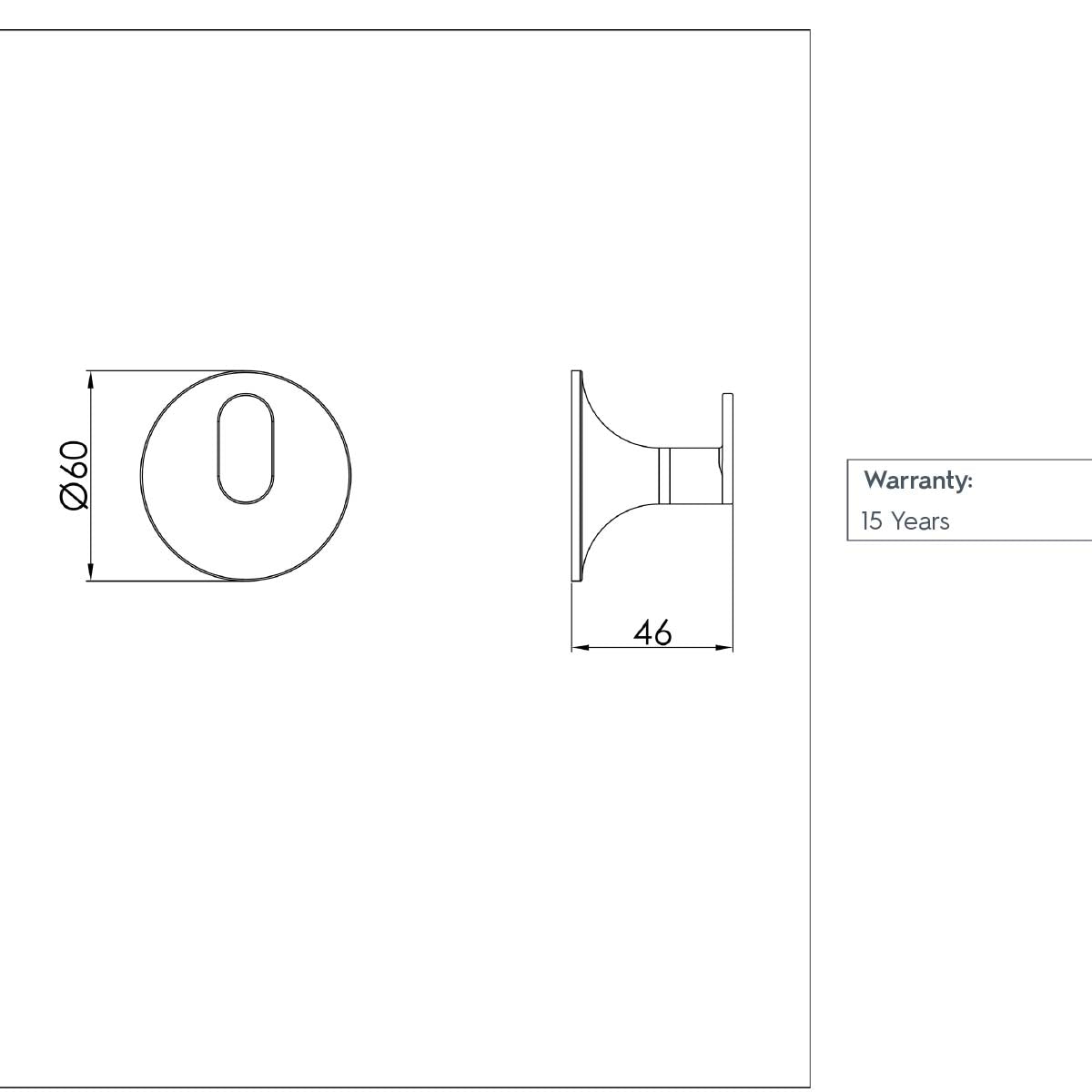 Brushed Brass Single Robe Hook technical details 