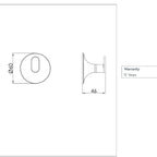 Single wall robe hook - Technical drawing