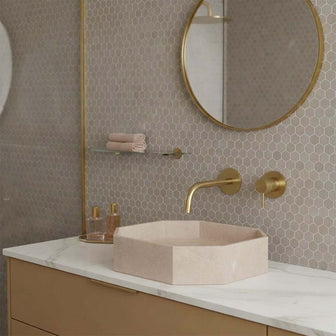 Brushed Brass Wall Mounted Basin Mixer Tap  200mm Slim Spout Main image