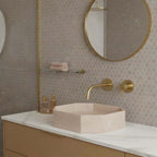 Brushed Brass Wall Mounted Basin Mixer Tap  200mm Slim Spout