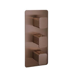 Brushed Bronze 2 Outlet 3 Handles  Concealed Thermostatic Shower Valve