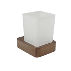 Brushed Bronze Bathroom Tumbler with Holder