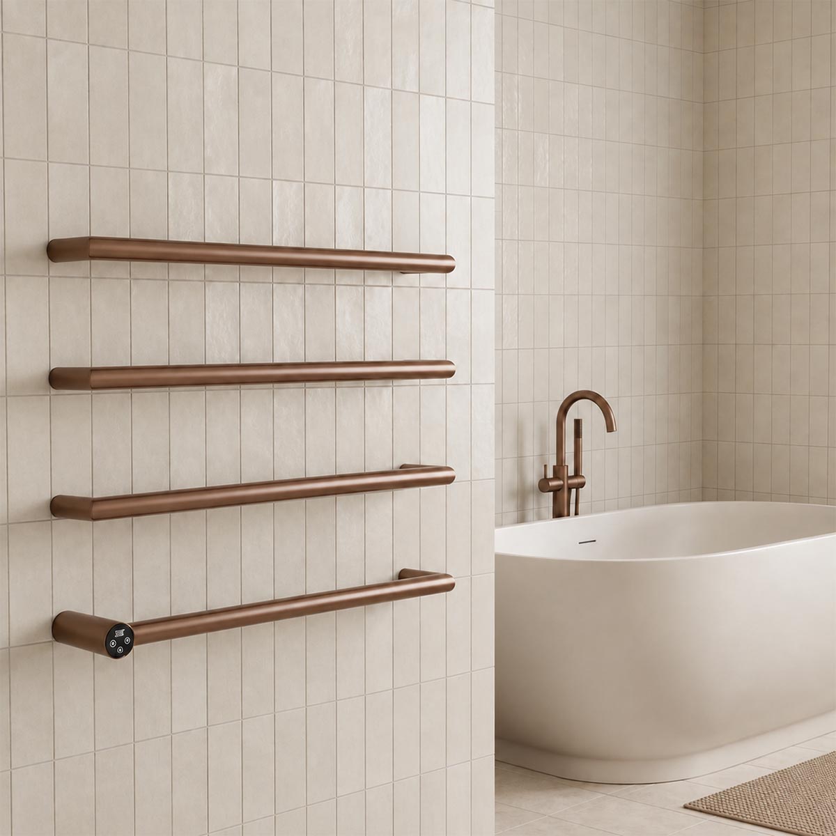 Brushed Bronze Dry Electric Towel Rail
