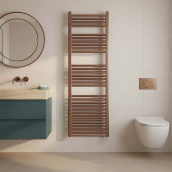 Brushed Bronze Heated Towel Rail 1600mm X 500mm - Dual Fuel Main image