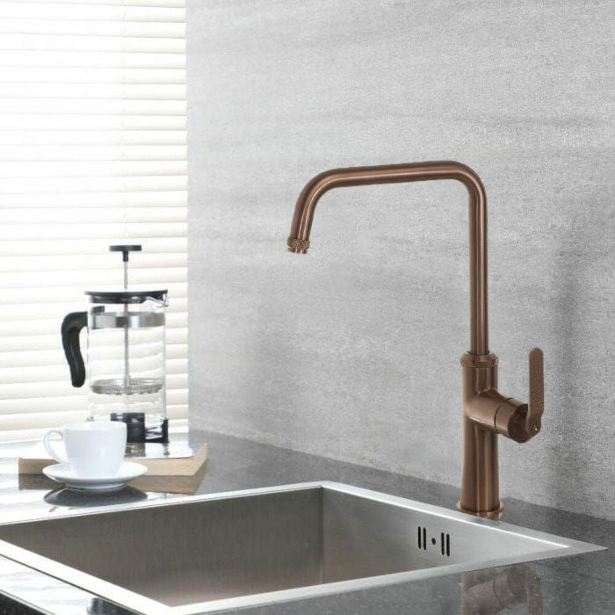 Brushed Bronze Mono Kitchen Mixer Tap