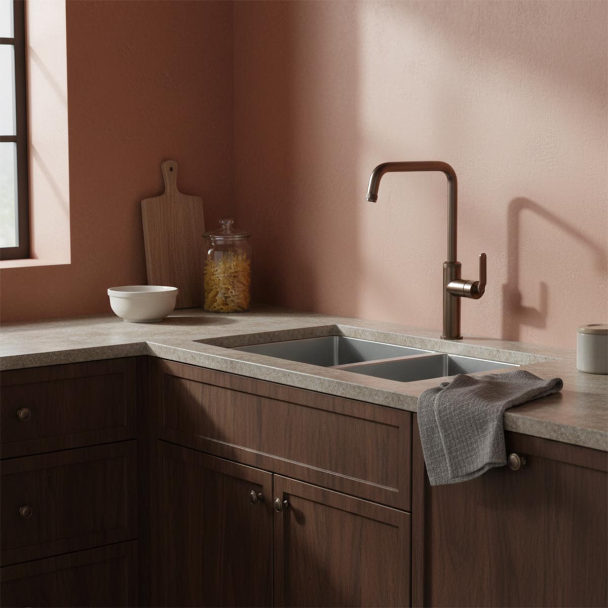 Brushed Bronze Mono Kitchen Mixer Tap