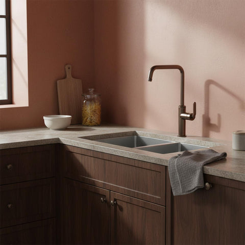 Brushed Bronze Mono Kitchen Mixer Tap