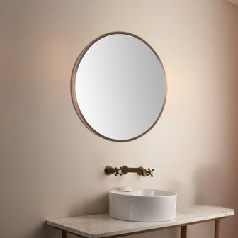Brushed Bronze Round Bathroom Mirror without Light Main image