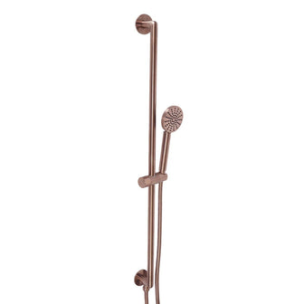 Brushed Bronze Slide Rail with Round Shower Handset and Outlet Main image