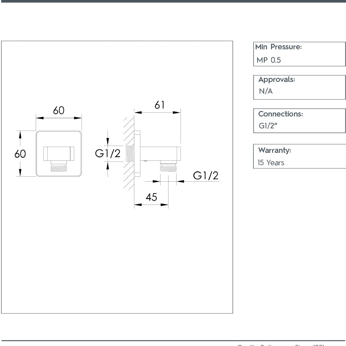 Brushed Bronze Square Shower Water Outlet technical details