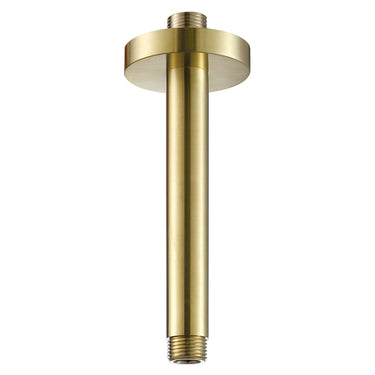 Gold Round Ceiling Shower Arm with Brushed Brass Finish
