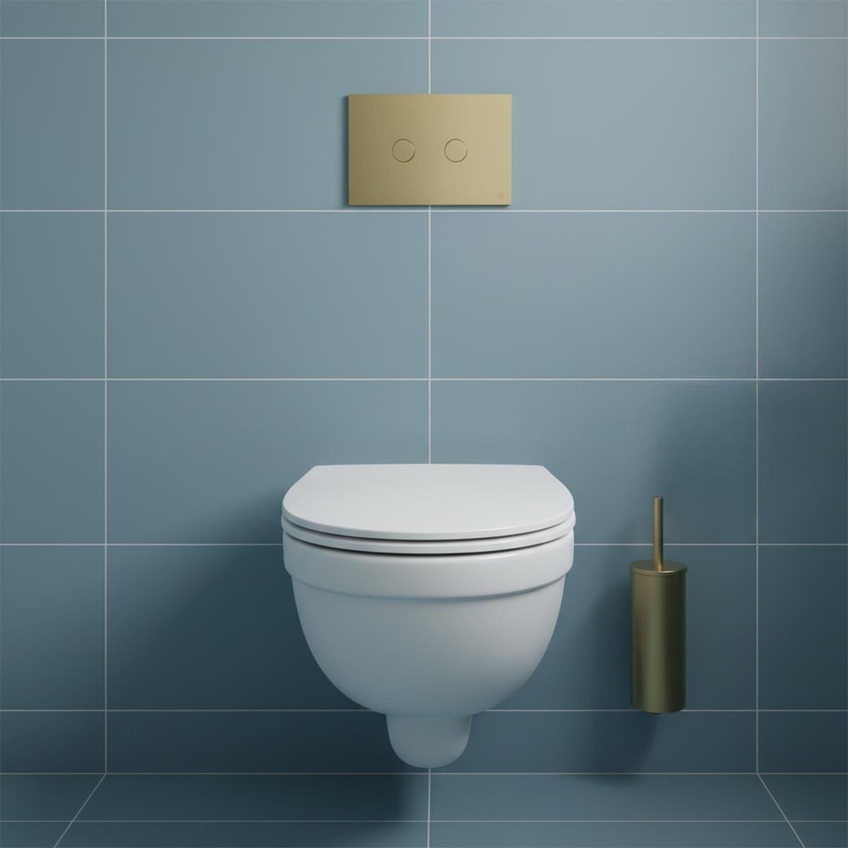 Brushed Brass Toilet Flush Plate