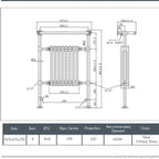 Brushed Nickel Traditional Heated Towel Rail Dual Fuel technical details 