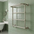 Brushed Nickel Wall Mounted Dual Fuel Towel Rail 720mm