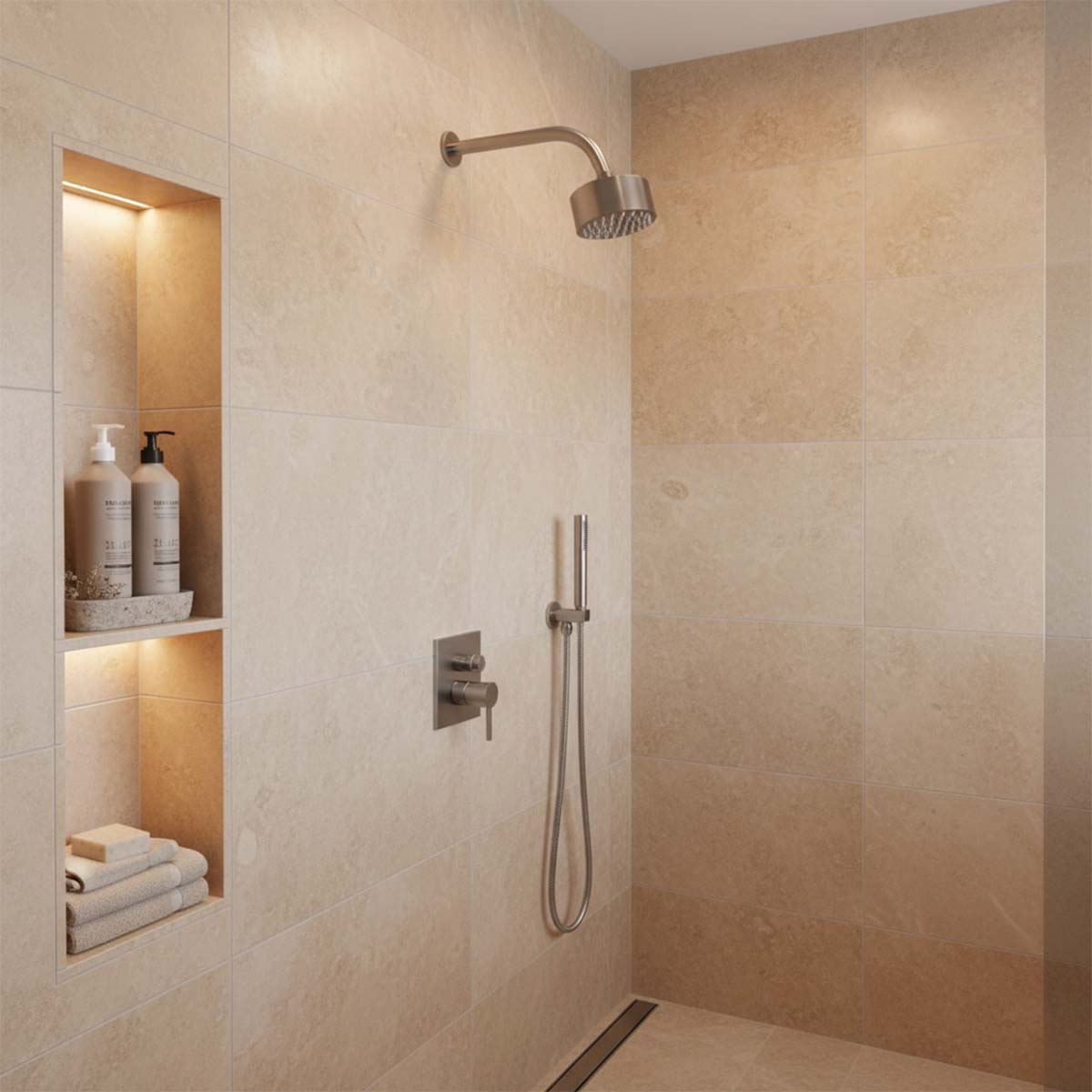 Brushed Stainless Steel Small Shower Head  - 89mm