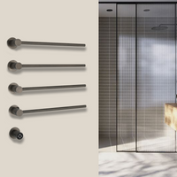 Brushed black electric towel rail radiator for bathroom