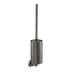 Brushed black toilet brush and holder