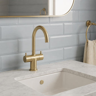 Mono Basin Mixer Tap with Swivel Spout - Brushed Brass Secondary image