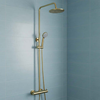 Brushed brass shower rigid riser kit Main image