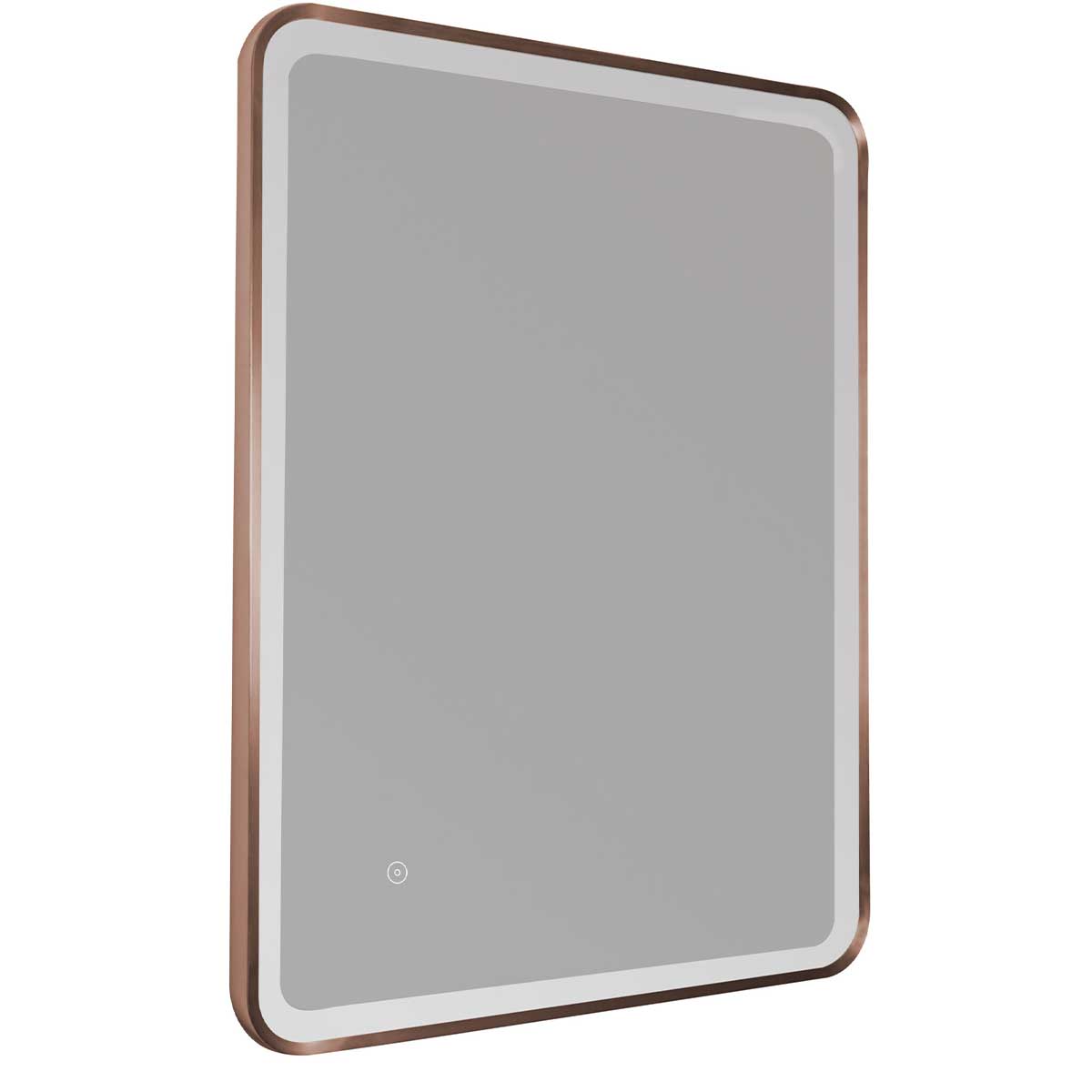 Rectangular LED Bathroom Mirror with Demister and Touch Sensor Brushed Bronze Frame Secondary image