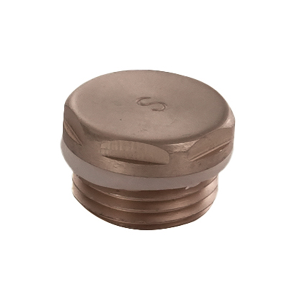 Brushed bronze radiator blanking plug