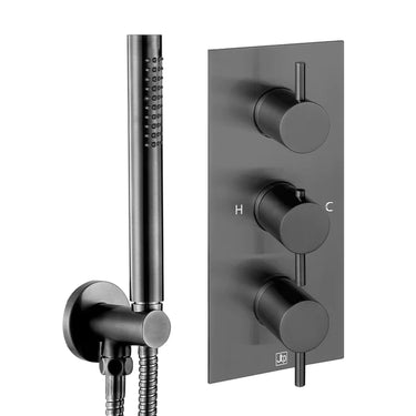 Concealed Thermostatic Shower Set - Brushed Black Finish