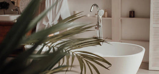 Freestanding Tub and Tap In A Small Bathroom