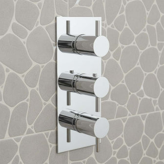 Chrome 2-Outlet Concealed Thermostatic Shower Valve - Vertical Main image