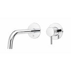 Chrome 2 Hole Wall Mounted Basin Mixer Tap with Knurled Handle - 250mm