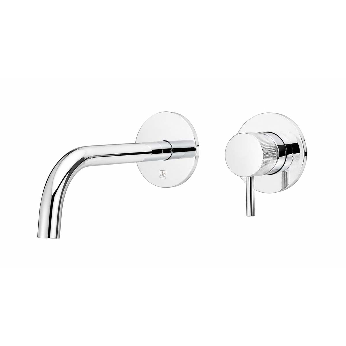 Chrome 2 Hole Wall Mounted Basin Mixer Tap with Knurled Handle - 250mm