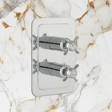 Chrome 2 Outlet Thermostatic Shower Valve - Timeless Elegance
