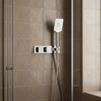 Chrome 2 Outlet concealed thermostatic valve with handset shower